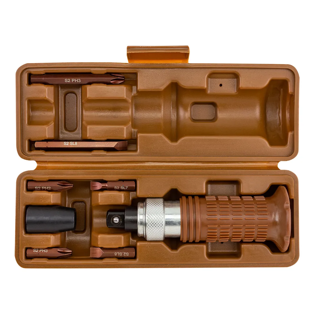 Отвертка ударная с набором бит и адаптером 8 пр FORSTIME FT-5064S