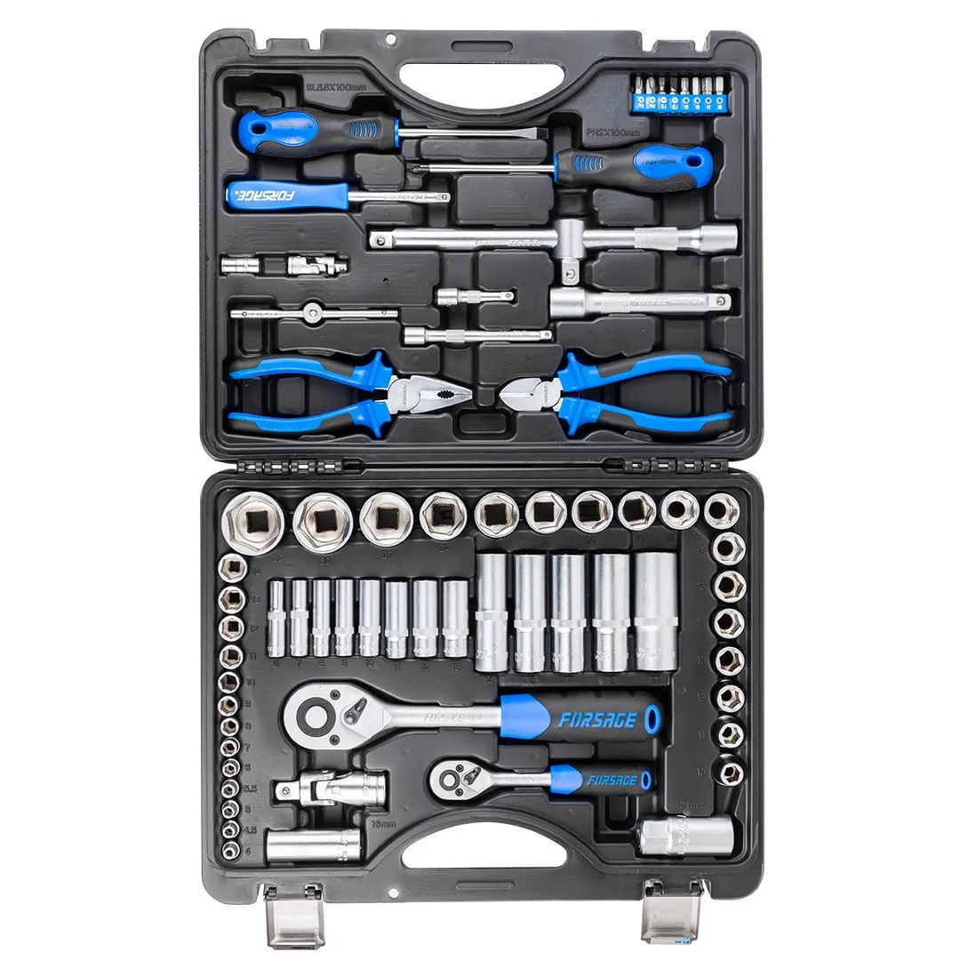Набор инструментов 69 пр., 1/4'&1/2'', 6-гр. Forsage F-4603-5