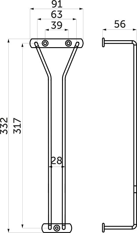 Держатель подвесной для бокалов однорядный, графит AKS 123864