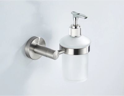 Дозатор жидкого мыла, нержавеющая сталь SUS 304 + стекло, сатин Ledeme L71727