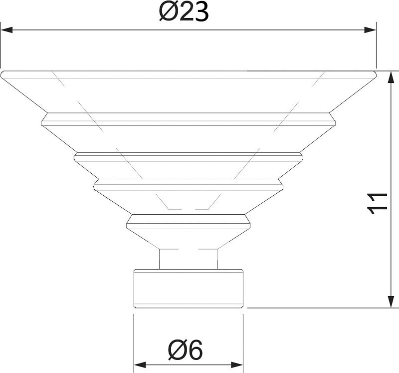 Присоска для стекла d23мм, 565C, прозрачный RU 90449