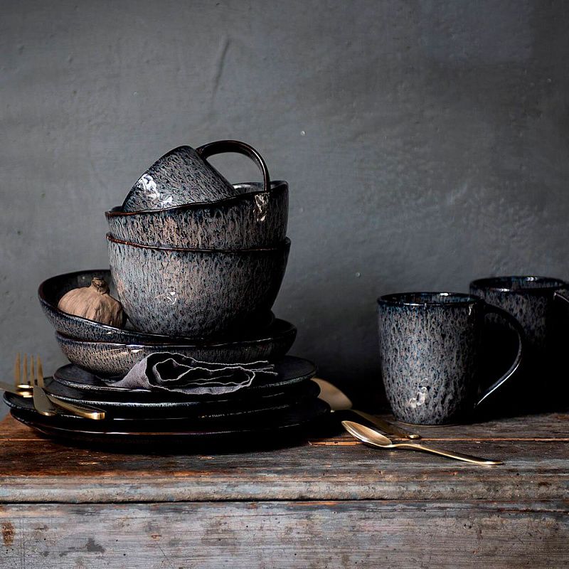 Тарелка "Matera", керамика, 23 см, серый