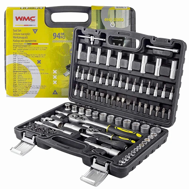 Набор инструментов 94 пр 1/4''&1/2'' 6-гр WMC TOOLS