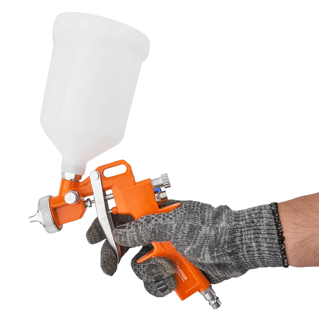 Краскораспылитель с верхним пластиковым бачком 600 мл, 1.5 мм, 2 bar, 85-113 л/мин, 1/4'' Partner PA-S-990-15G