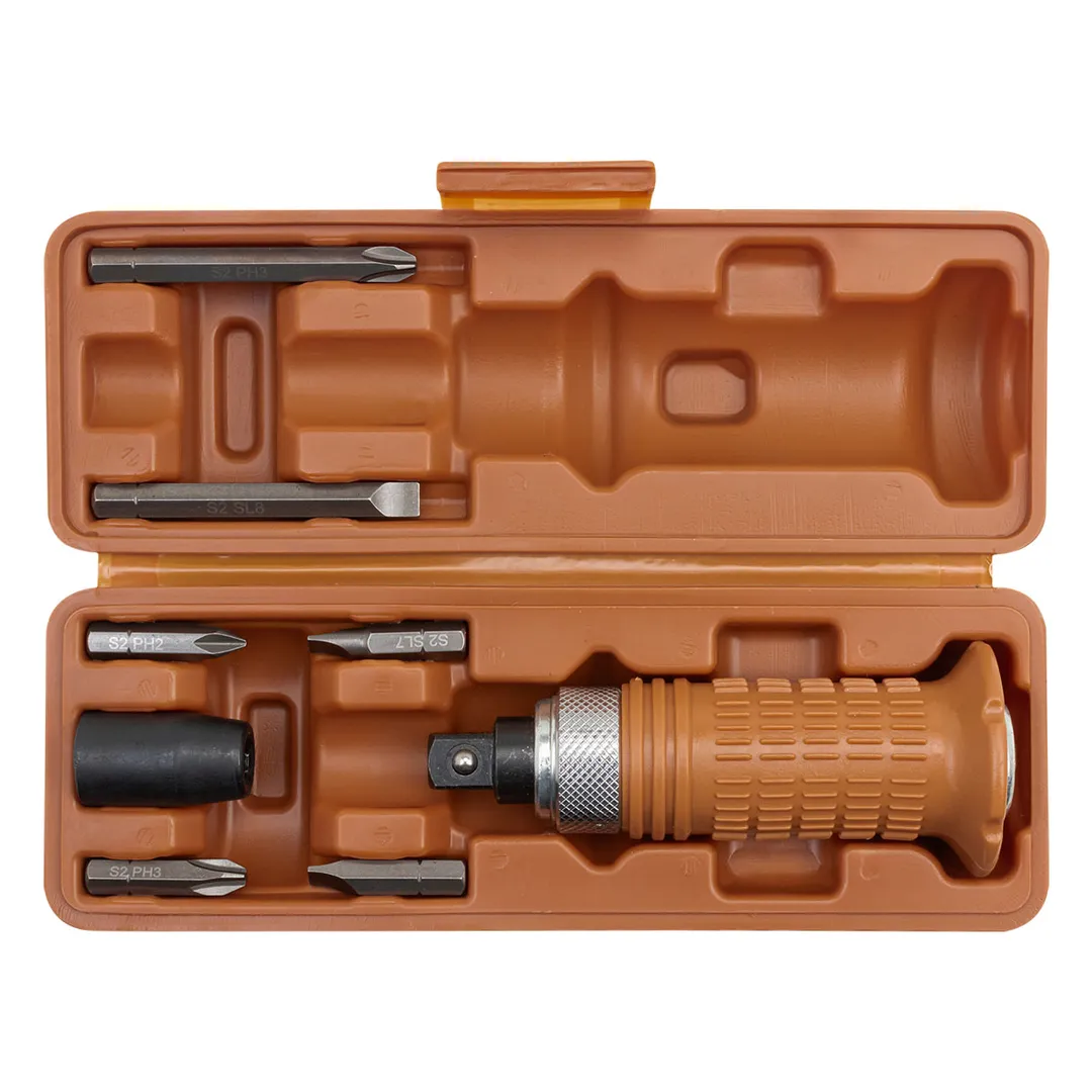 Отвертка ударная с набором бит PH, SL и адаптером 8 пр FORSTIME FT-5064E