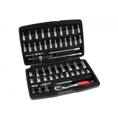 Набор инструмента 1/4" 25GW, 56 пр. CrV Tvardy T00104