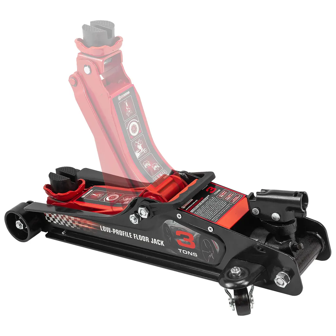 Домкрат подкатной гидравлический 3 т, 85-385 мм, низкопрофильный с поворотной ручкой ForceKraft FK-TR8204