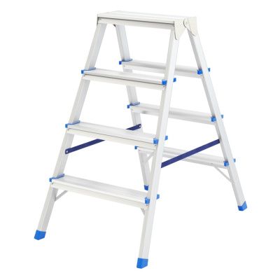 Стремянка двусторонняя 4 ступени, алюминиевая, Россия, Сибртех 97924