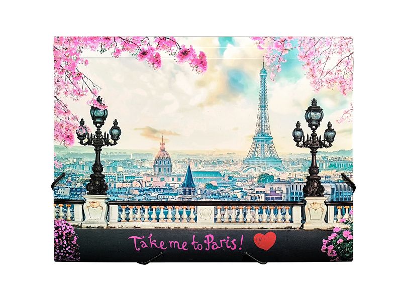 Папка на резинках "Take me to Paris", пластик, 15 мм