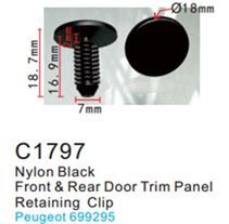 Клипса для крепления внутренней обшивки а/м Пежо пластиковая 100 шт Forsage F-C1797(Peugeot)