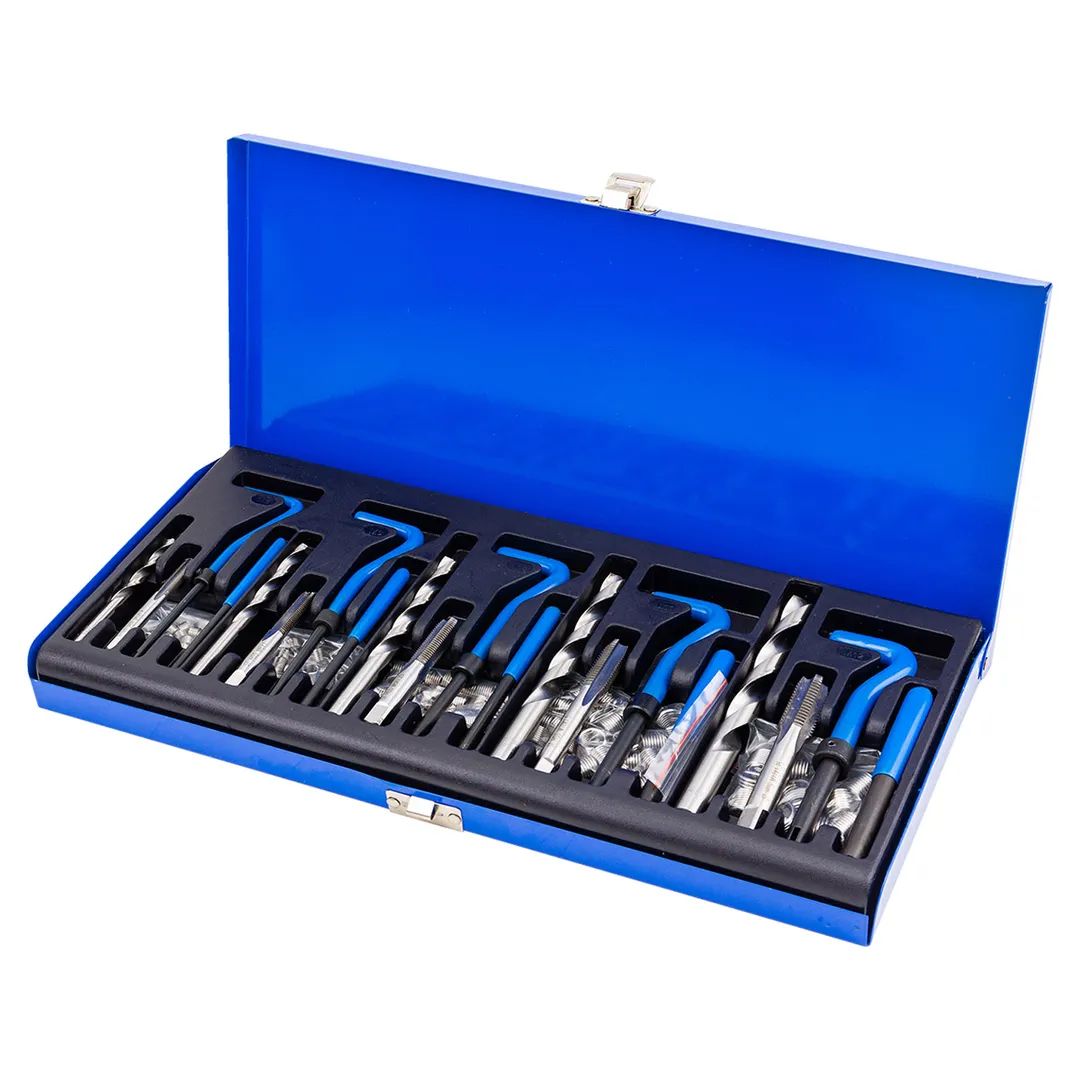 Набор приспособлений и футорок для восстановления резьбы М5х0.8, М6х1, М8х1.25, М10х1.5, М12х1.75 131 пр Forsage F-9130U1