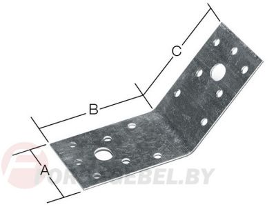 Уголок крепежный под 135 градусов KUS белый цинк Starfix