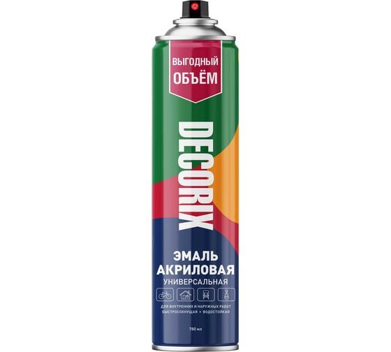 Краска аэрозольная эмаль универсальная 780 мл, белый матовый DECORIX 0118-24 DX