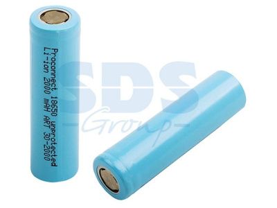 Аккумулятор 18650 unprotected Li-ion 2000 mAH индивидуальная упаковка PROCONNECT 30-2000-01