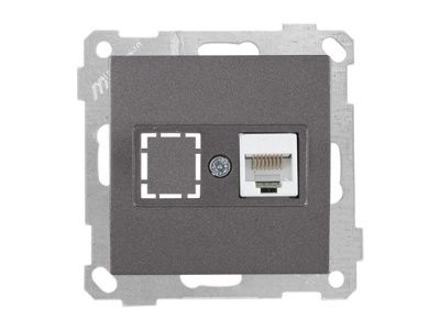 Розетка компьютерная 1xRJ45, Cat5e, скрытая, без рамки, дымчатая, DARIA, , RJ 45, 8-pin, соединения типа 568A или 568B, Mutlusan 21001360195