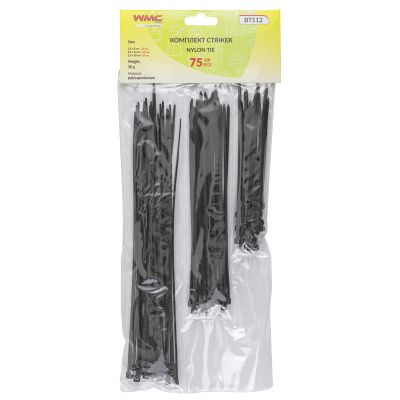 Стяжка нейлоновая, 75 шт./к-т WMC TOOLS WMC-BT112