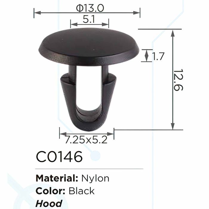 Клипса для крепления внутренней обшивки а/м GM пластиковая, 100 шт Forsage C0146(GM)