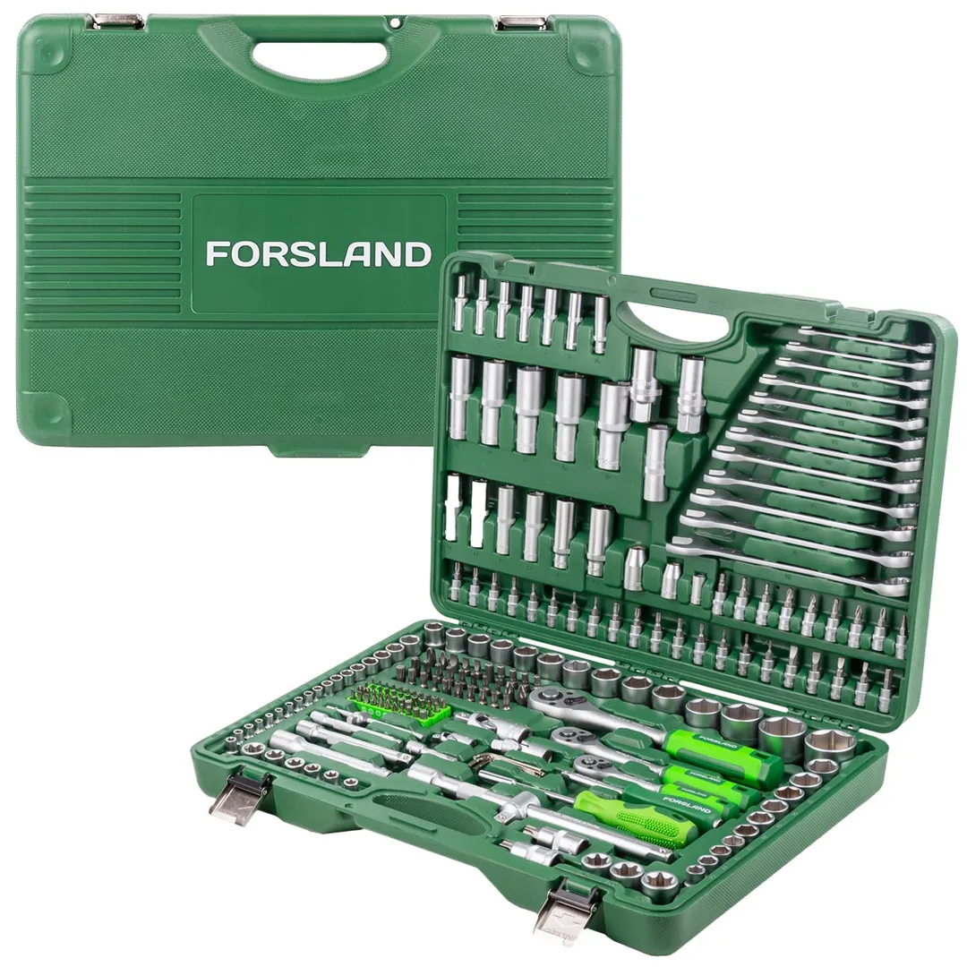 Набор инструментов 216 пр. 1/4", 1/2"&3/8" 6-гр Forsland Forsland-38841