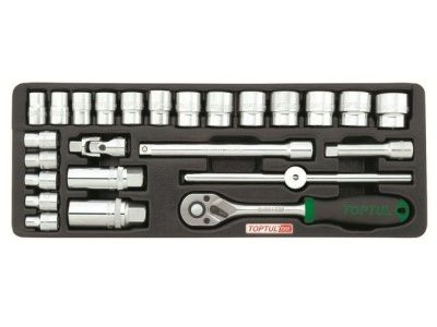 Набор головок 3/8'' 25 пр. 6-гр. 136х364 мм. в ложементе Toptul GCAT2502