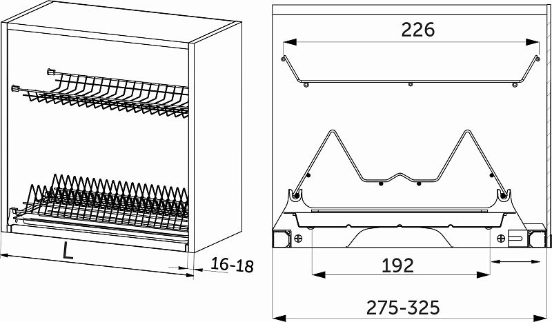 Сушка для посуды 800 VARIANT 1 с профилем, белый REJS 10414