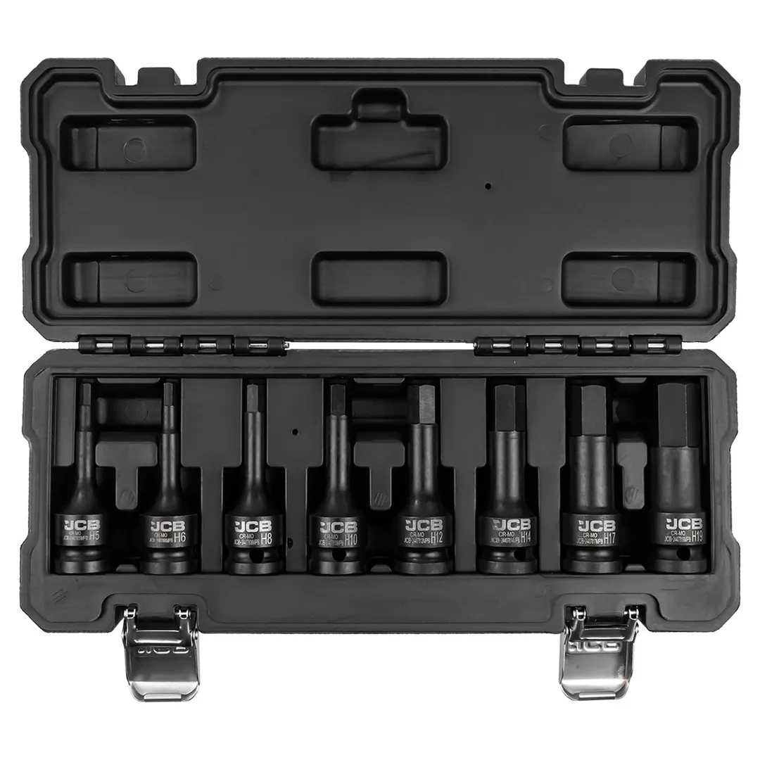 Набор головок-бит HEX ударных H5-H19 1/2'' 8 пр JCB JCB-4087MPB