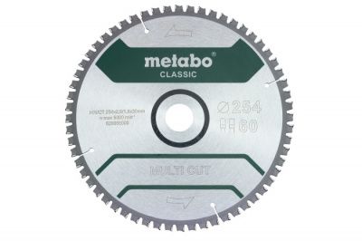Диск пильный 254×30×2,6 мм, 60 зуб., для дерева, METABO 628285000