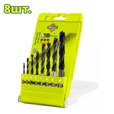 Набор спиральных сверл дереву 3-10 мм 8 пр DYLLU DTSJ6B08