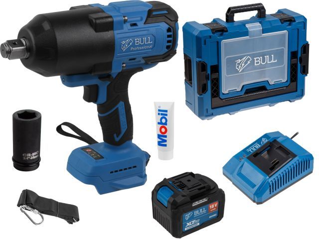 Аккум. ударный гайковерт SC 1810 Xcase, XLTpro, бесщет., 18 В, 1500 Н*м, 3/4", 1х6 А*ч, з/у 6 А, 3,92 кг, BULL 1329726