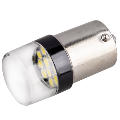 Автолампа диод S25 (P21W) 12V 10 SMD BA15s 1-конт Белая комп.2 шт противотуманки/поворот/задн SKYWAY S08201527