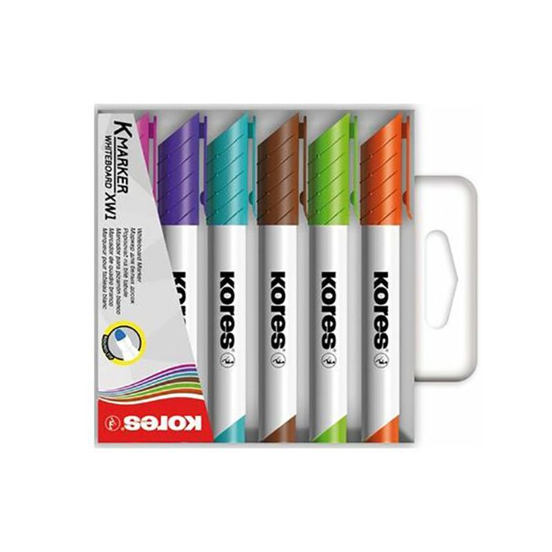 Набор маркеров для досок "Kores", 6 шт, ассорти