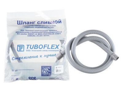 Шланг сливной М для стиральной машины в упаковке, евро слот 2,5 м, TUBOFLEX