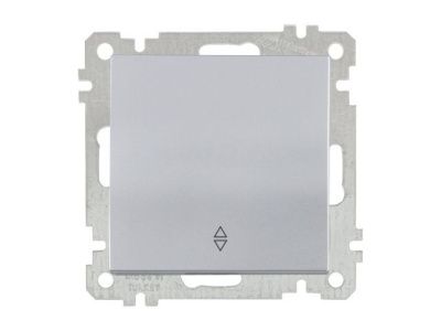 Выключатель проходной 1-клав., скрытый, винт. зажим серебро, ELITRA, 10 A, 250 V, IP 20 Mutlusan 2270 403 0292