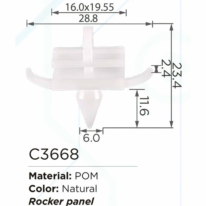 Клипса для крепления внутренней обшивки а/м БМВ, пласт., 100 шт Forsage C3668(BMW)