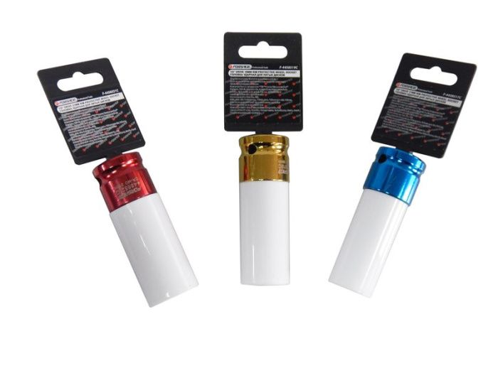 Головка глубокая для литых дисков с защитным кожухом 19 мм 1/2'' 6-гр Forsage F-4458519C