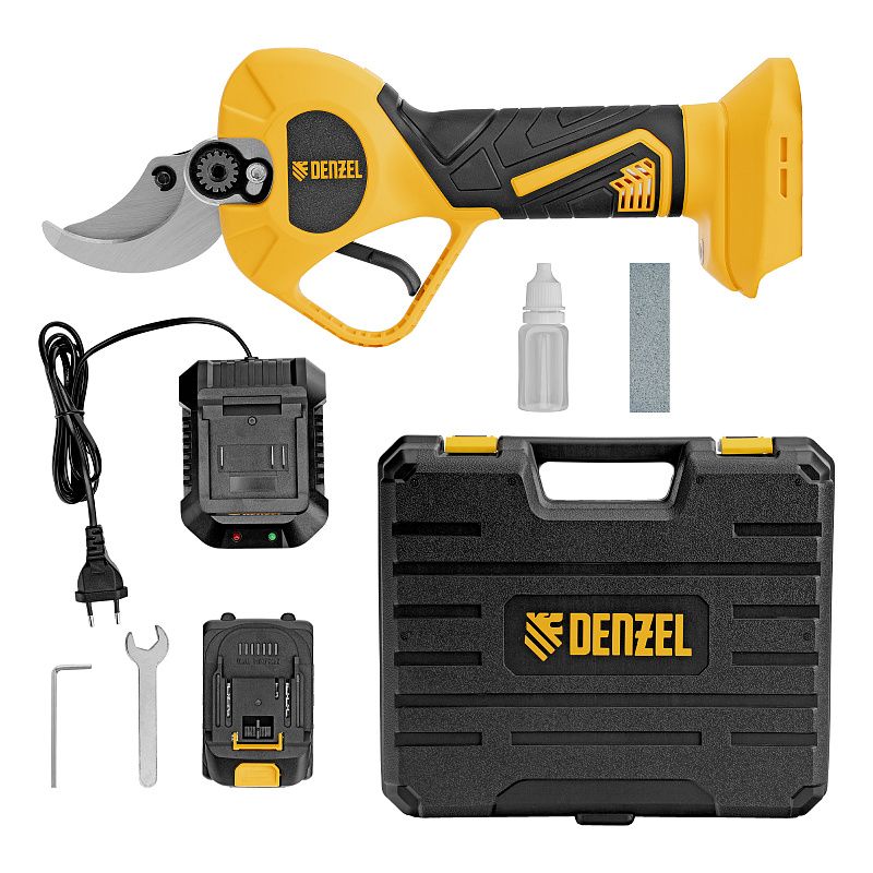 Секатор аккумуляторный, бесщет., CP-40BL, Li-Ion, 20 В, лезвия SK5 Denzel 59438