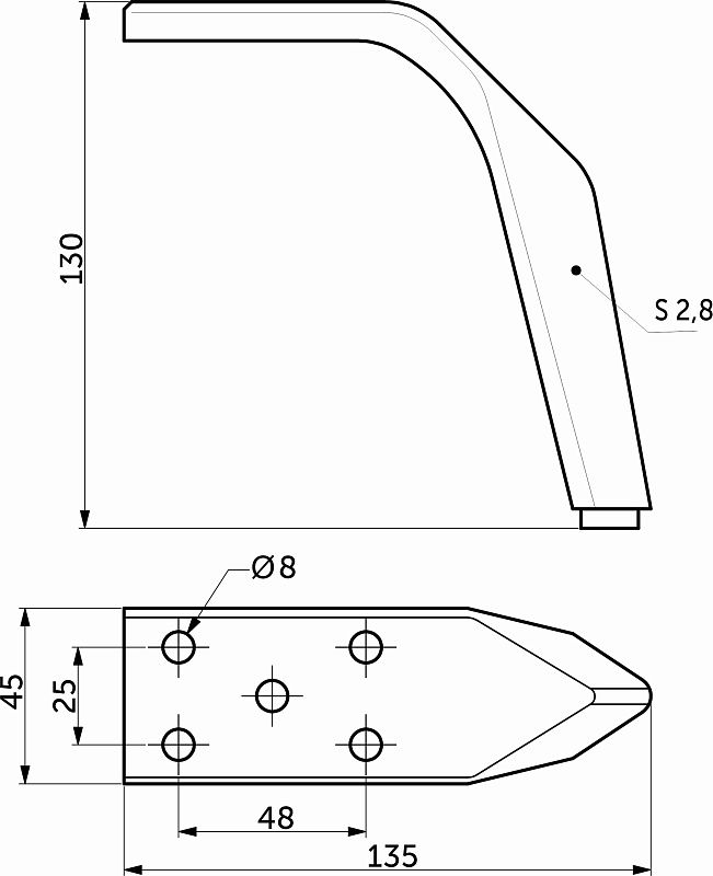 Опора мебельная мет. HARMONY h130 черный муар AKS 112996