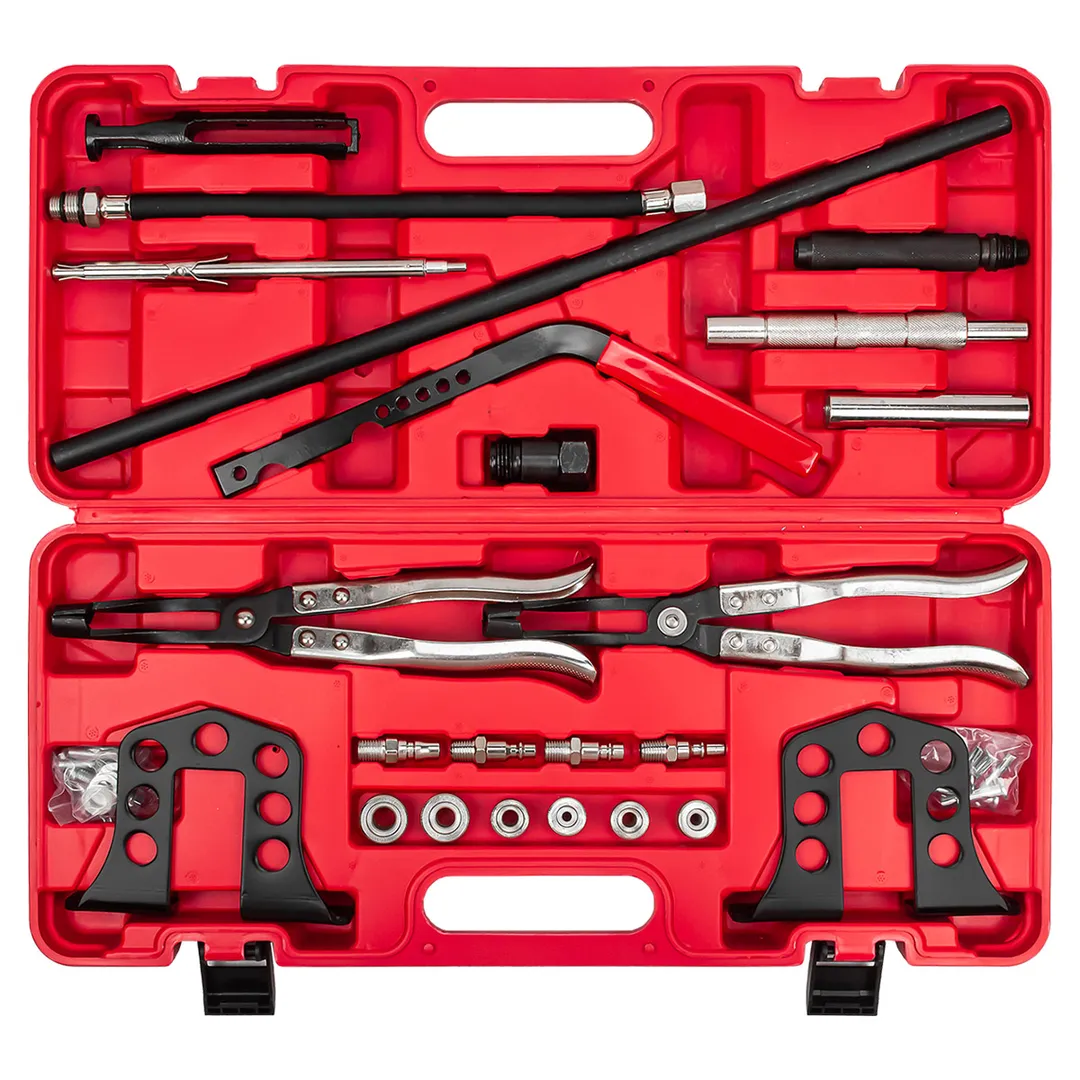 Рассухариватель клапанов сборный в комплекте со щипцами для маслосъемных колпачков 23 пр. ForceKraft FK-62125