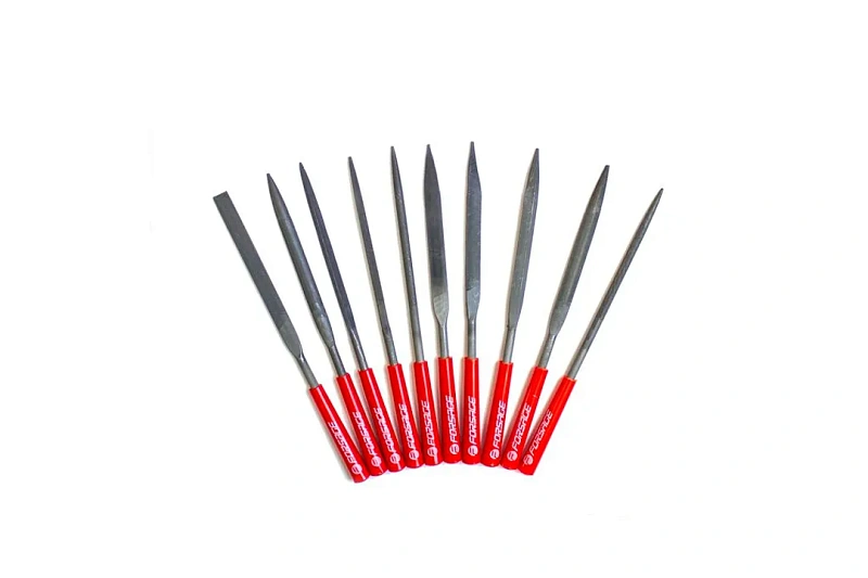 Набор надфилей разнопрофильных 10 пр., L-180 мм, Ø5 мм, Forsage F-6165