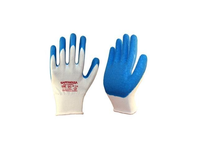 Перчатки нейлон, латексное рельефный. неполн. покрытие, Баракуда Континент-Сити П3444-1