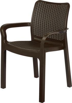 Стул пластиковый Rattan 506×580×833мм, горький шоколад Пластик Репаблик ING6182ГШК
