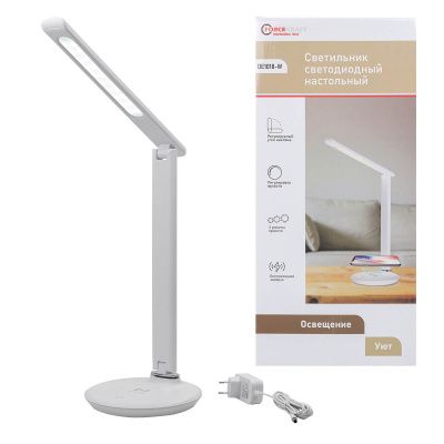 Светильник светодиодный настольный 220В, белый ForceKraft FK-DE1018-W