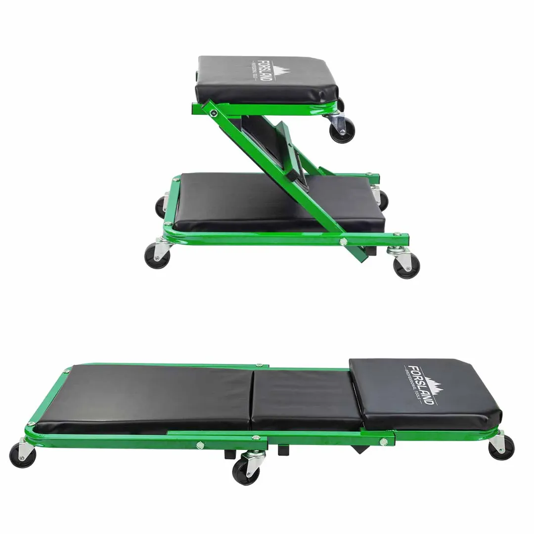 Стул-лежак трансформер подкатной на 6-ти колесах лежак/стул: размеры 910х410х120 мм/460х410х360 мм, max нагрузка 150/120кг Forsland Forsland-11412