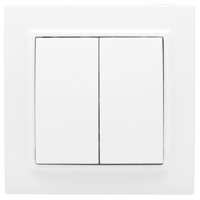 Минск Выключатель 2-клавишный СП,10А, белый EKF Basic ERV10-023-10