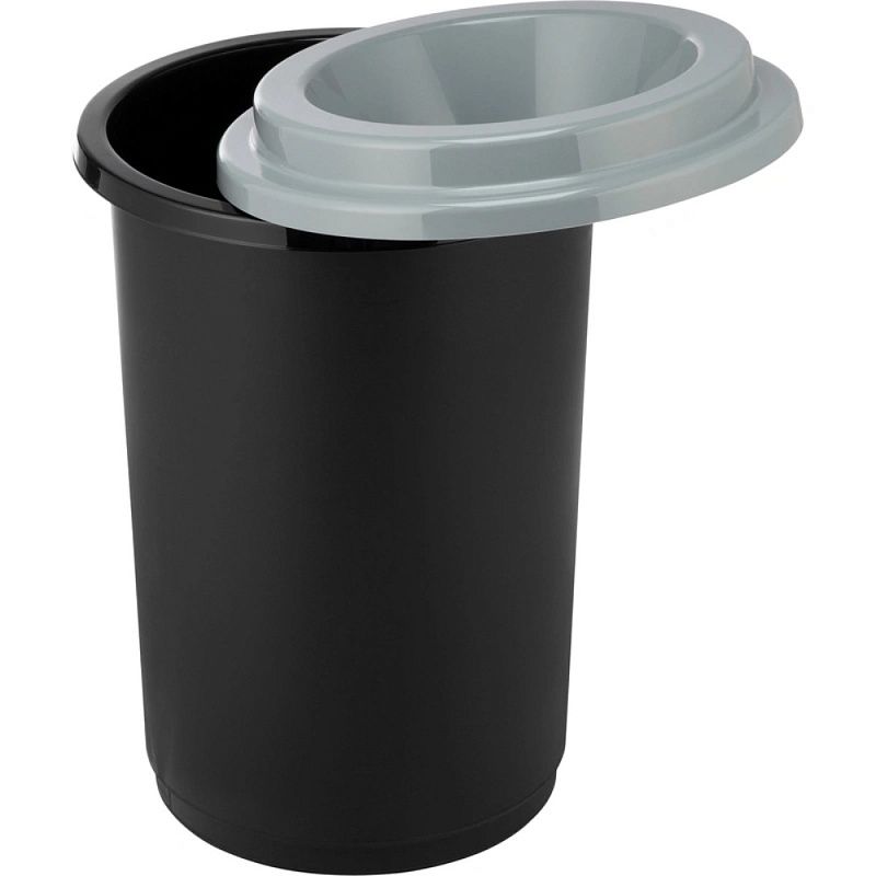 Урна для мусора "Idea Эко", 50 л, пластик, черный, серый