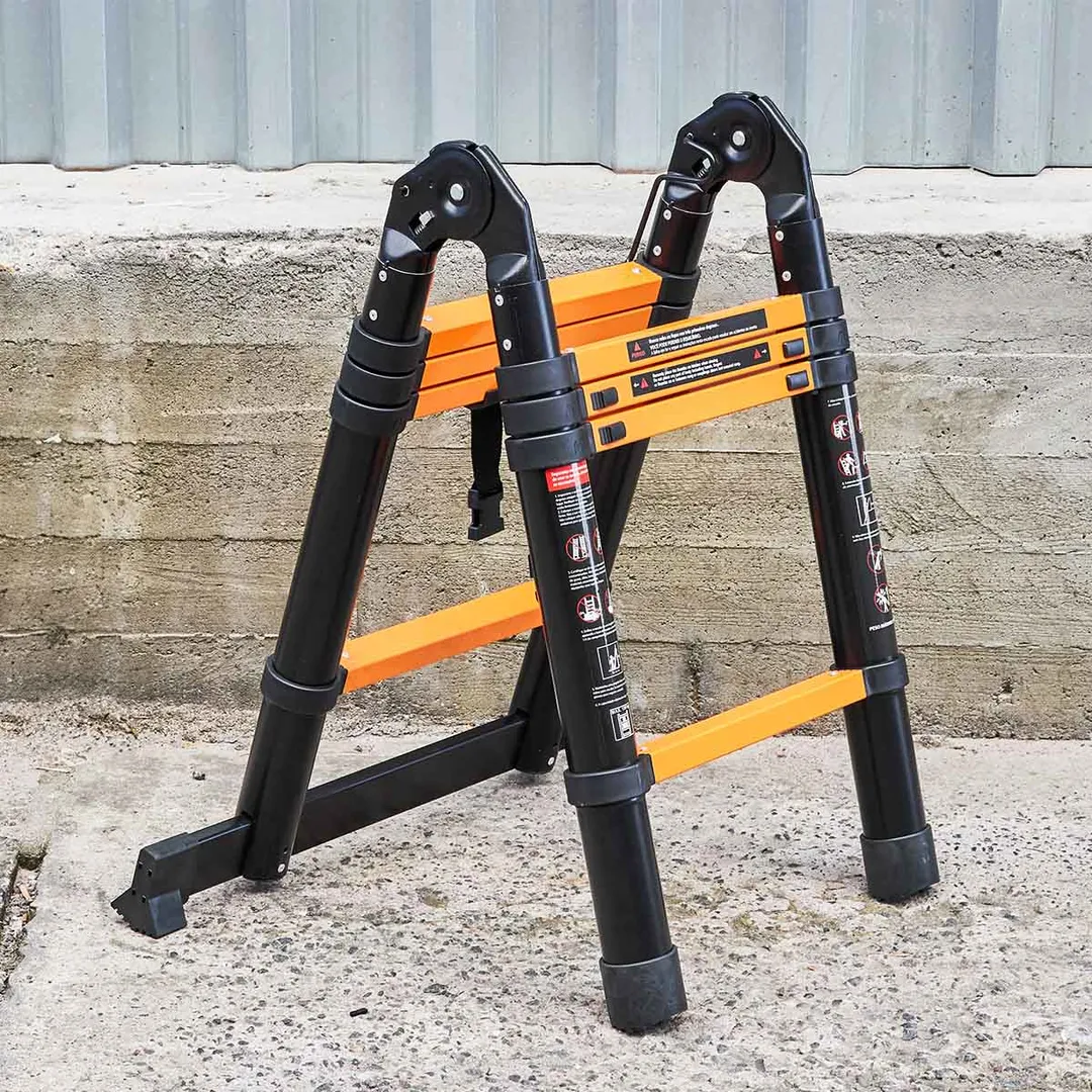 Лестница-стремянка телескопическая алюм. бытовая 1.3+1.3 м, 4+4 ступ. ISMA ISMA-UP130-M