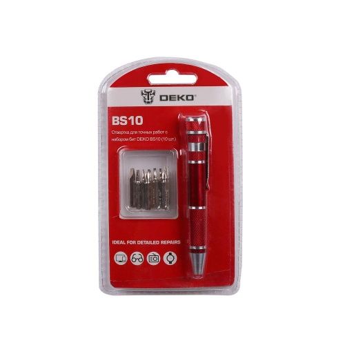 Отвертка для точных работ с набором бит BS10 SET 10 DEKO 065-0696