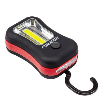 Фонарик переносной светодиодный в комплекте с батарейками (торцевой свет 4LED, боковой свет CUB, 3xAAA), в блистере Forsage F-01X0074