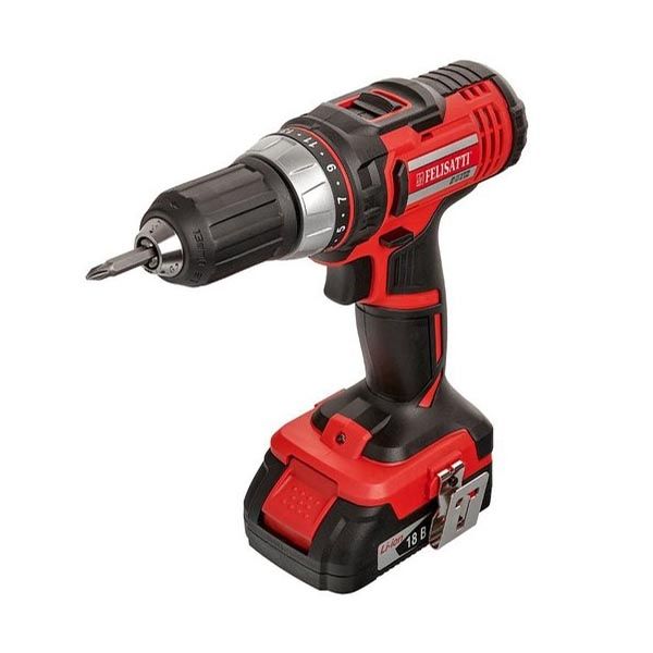 Дрель-шуруповерт аккумуляторная,18В., 0-400/0-1400об/мин., 36/19Нм.,2 li-ion аккумулятора Felisatti ДА-13/18Л3(М) кейс Felisatti