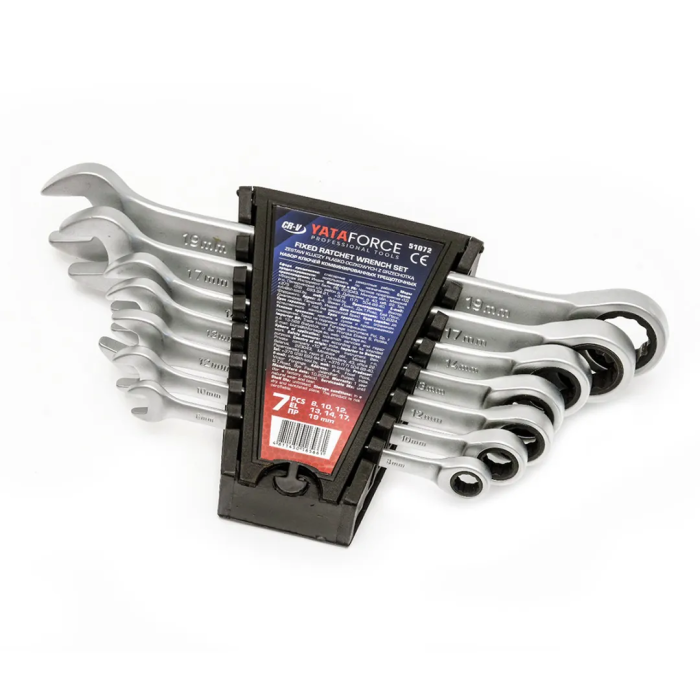 Набор трещоточных комбинированных ключей 8-19 мм 7 пр YATAFORCE YF-51072