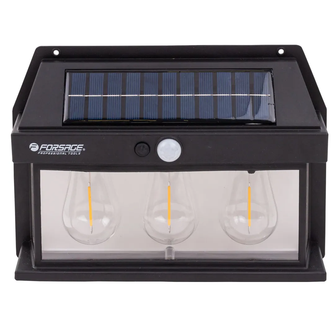 Светильник светодиодный LED на солнечной батарее с датчиком движения 1200мАч, 80Лм, 3 шт Forsage F-WL6014
